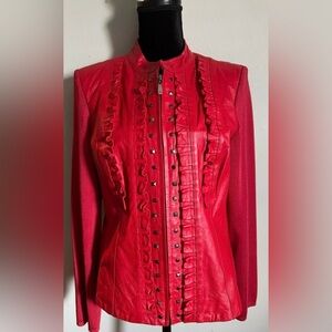 Peter Nygard Genuine Leather Women’s Vintage Sweater/Jacket